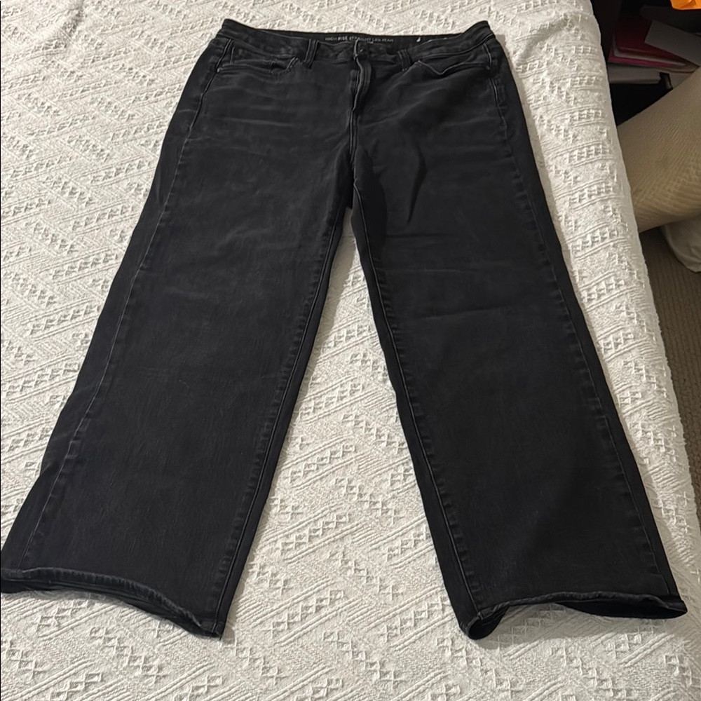 Chicos Classic Black Wide-Leg denim Jeans Sz 14
